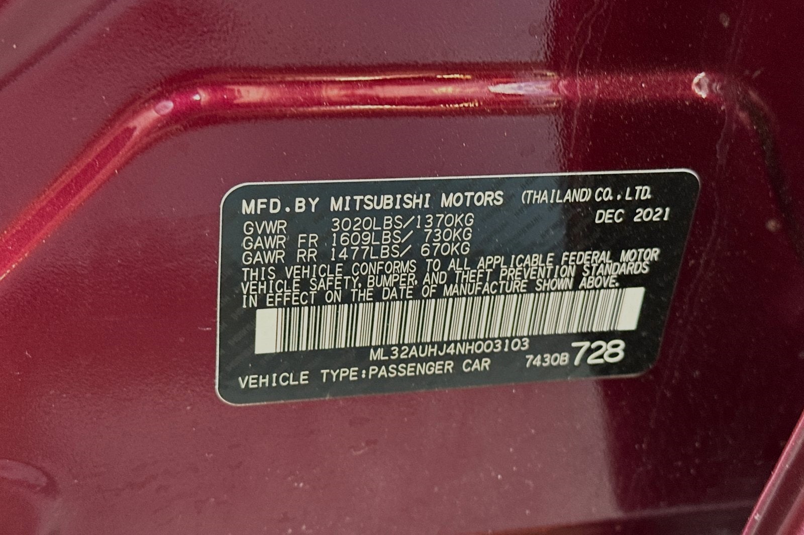 2022 Mitsubishi MIRAGE Base